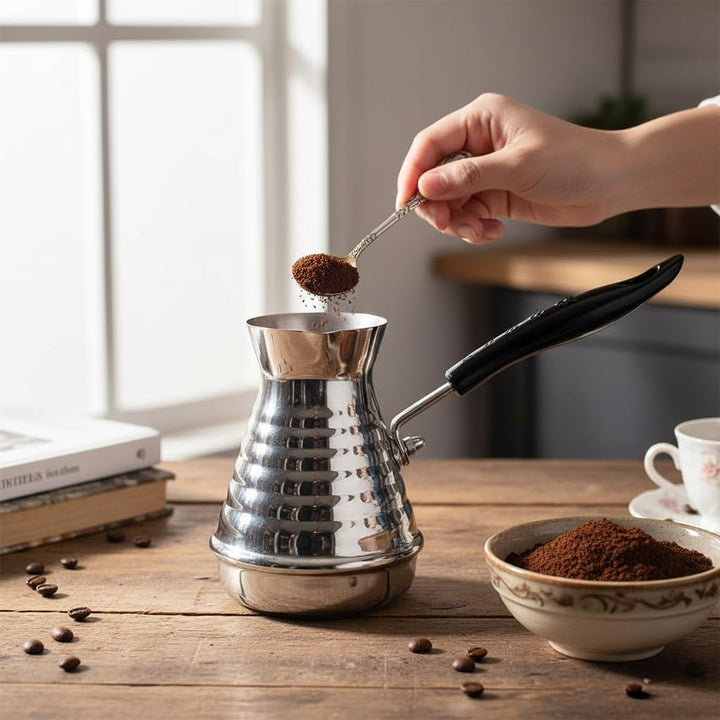 GMMH Türkische Mokkakanne Kaffeekocher (850 ml), Espressokocher Cezve Dzhesva, Kaffee Mokka Briki Ka