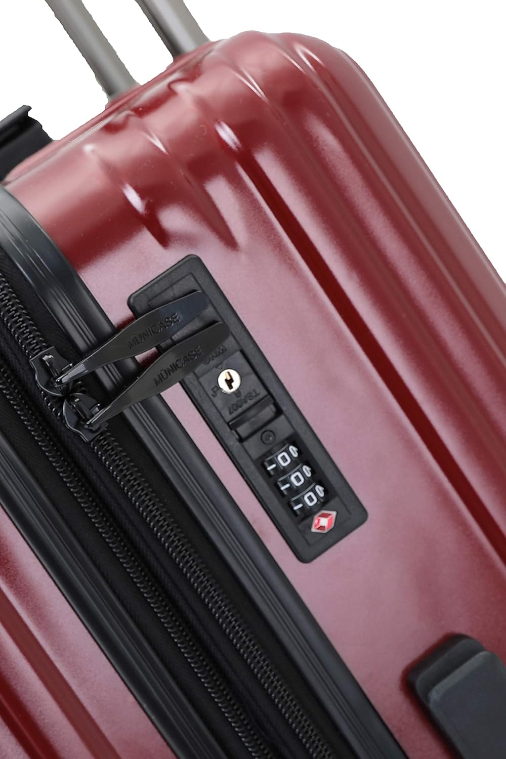M816 TSA-Schloss Koffer Reisekoffer Trolley Kofferset Hardschale Boardcase (Weinrot, Mittler Koffer)