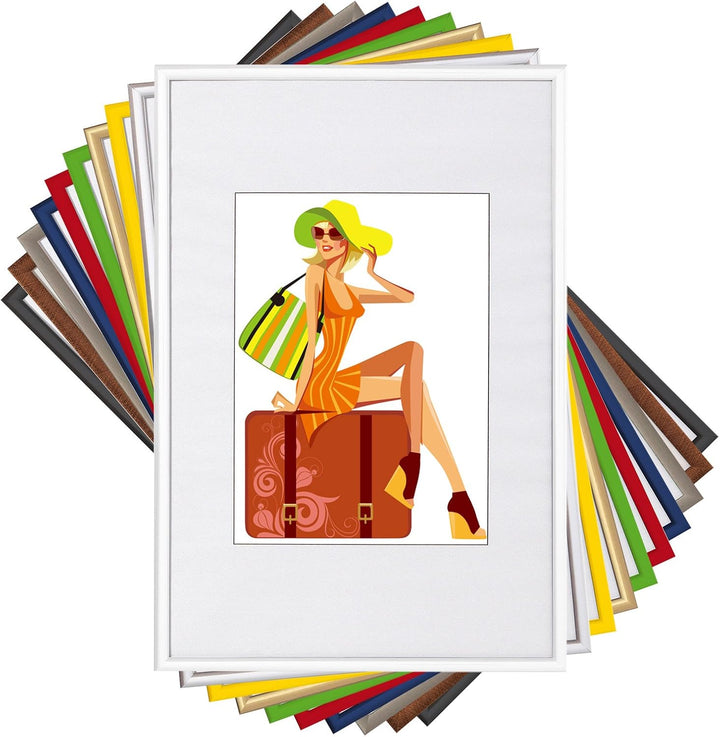 WOLTU Bilderrahmen 10x15 cm Set of 10 Fotorahmen aus Kunststoff mit Passepartout, Posterrahmen zum v