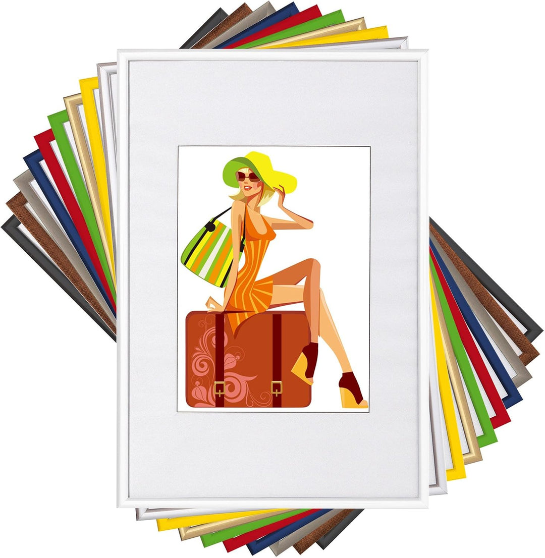 WOLTU Bilderrahmen 10x15 cm Set of 10 Fotorahmen aus Kunststoff mit Passepartout, Posterrahmen zum v