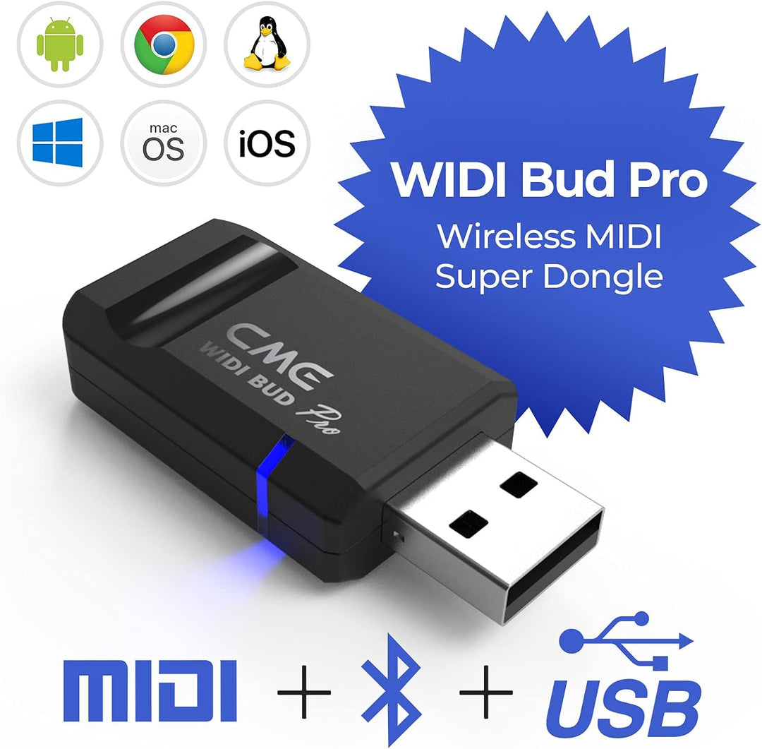 CME WIDI Bud Pro - Bluetooth-MIDI-Schnittstelle für iOS, MacOS, Windows, Android, ChromeOS, Linux, P