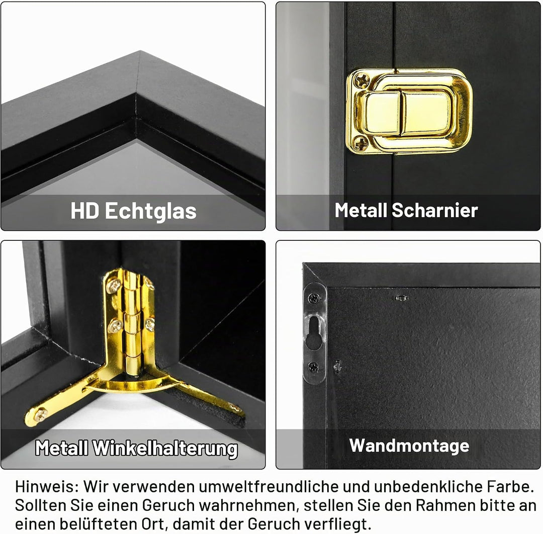 FramePro Felsen Bilderrahmen Vitrine Kristall Shadow Box 35x40cm 3D Rahmen zum Befüllen Tiefer Aufbe