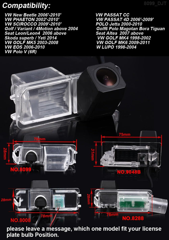 1280*720 pixels Auto Rückfahrkamera Replacement for VW EOS GOLF New Beetle Cabriolet Passat CC Phaet