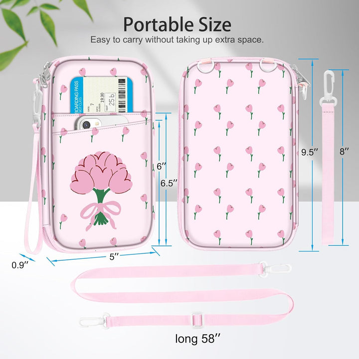 FINTIE Reisepass Tasche Familie Reiseorganizer, RFID-Blockier Wasserdicht Handytasche Reisepasshülle