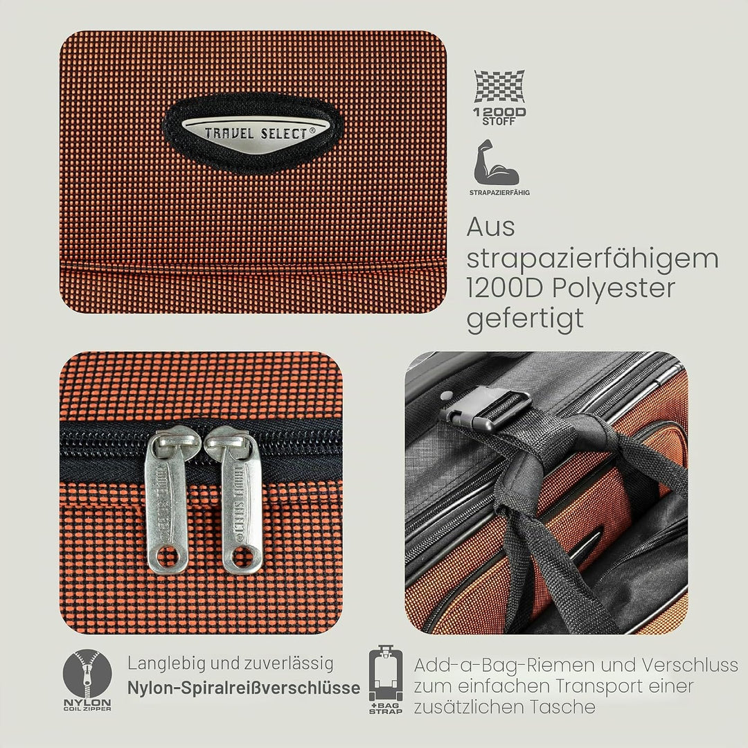 Travel Select Amsterdam Erweiterbares Rollgepäck 8-Piece Set (15/21/25/29/Packing Cubes) Marineblau