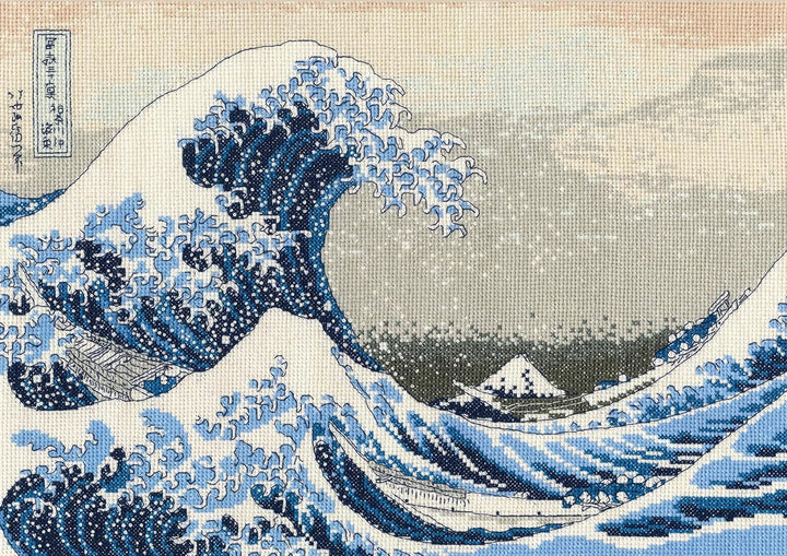DMC Kit per Punto Croce British Museum The Great Wave, 100% Cotone, Multicolore, 15 x 1 x 15 cm
