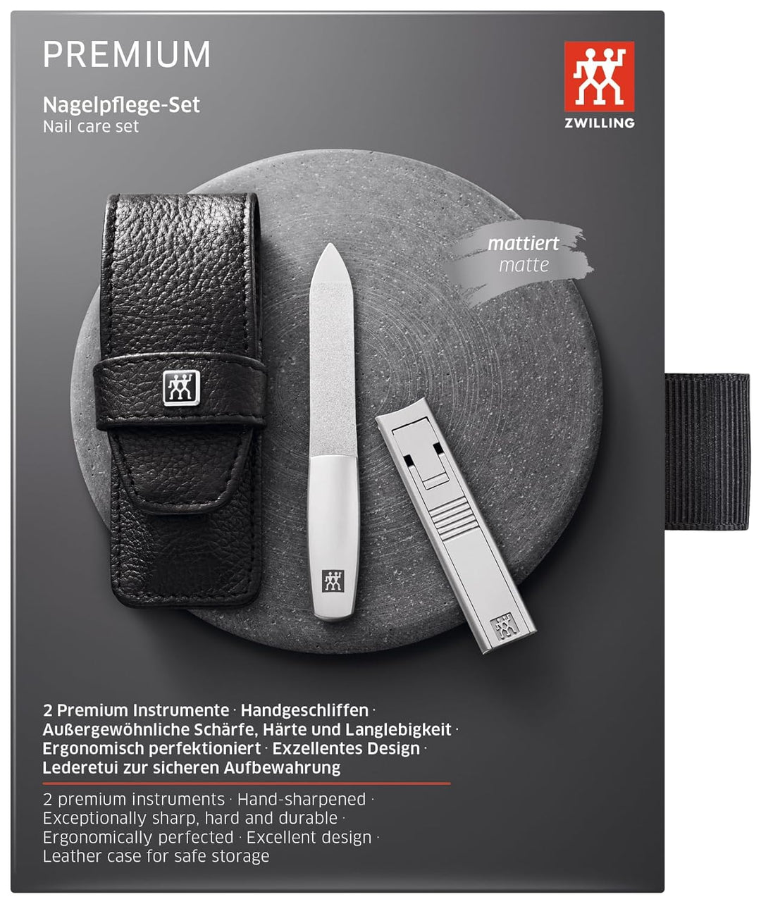 ZWILLING Maniküre Nagel Set 2-teilig, Pediküre Pflege für Hände und Füsse mit Nagelknipser aus Edels