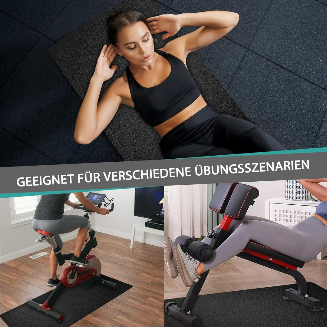 Stossfeste Bodenschutzmatte für Laufbänder, 6 mm Dicke rutschfeste Unterlage für Fitnessgeräte, PVC-