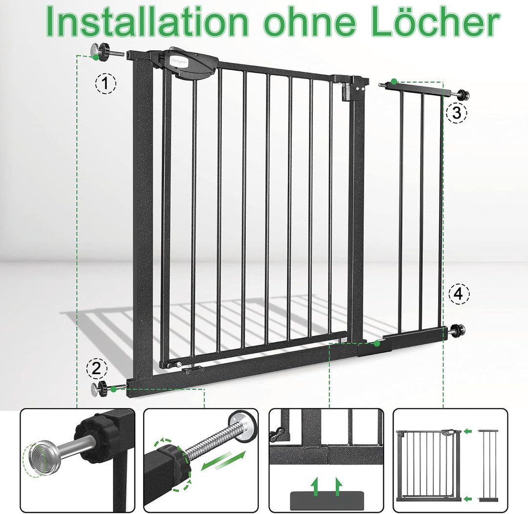HENGMEI Treppenschutzgitter Türschutzgitter Treppengitter ohne bohren Türgitter Baby Schutzgitter 10
