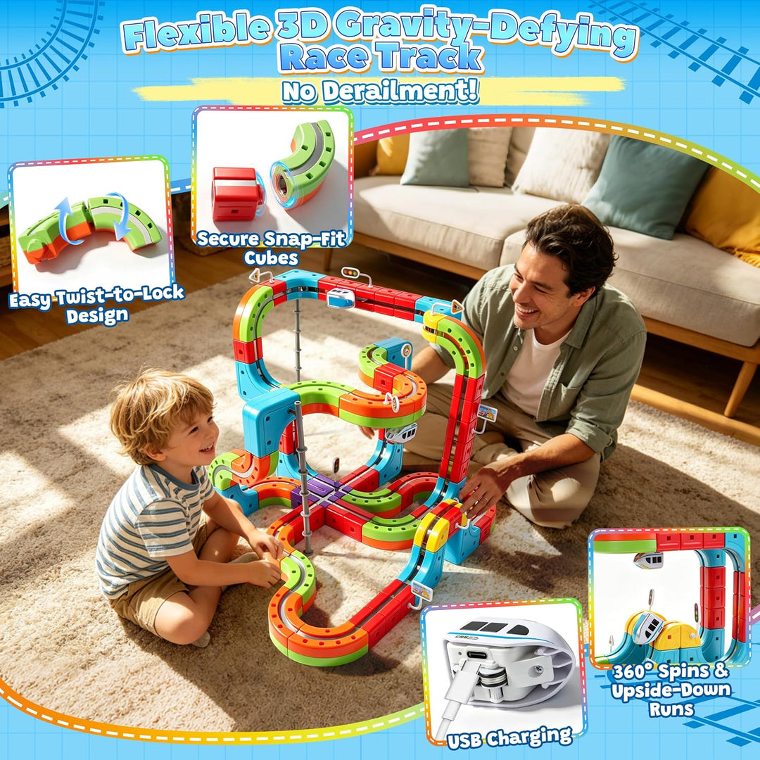 JONRRYIN 98 Teile Elektrische Eisenbahn Kinder 3D Set 98pcs, 98pcs