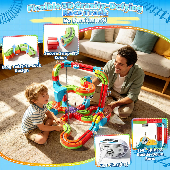 JONRRYIN 98 Teile Elektrische Eisenbahn Kinder 3D Set 98pcs, 98pcs