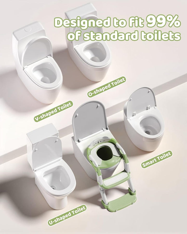 Toilettensitz Kinder mit Treppe, 3 in 1 Klappbarer Toilettenleiter für Kinder, Rutschfest und Wasser