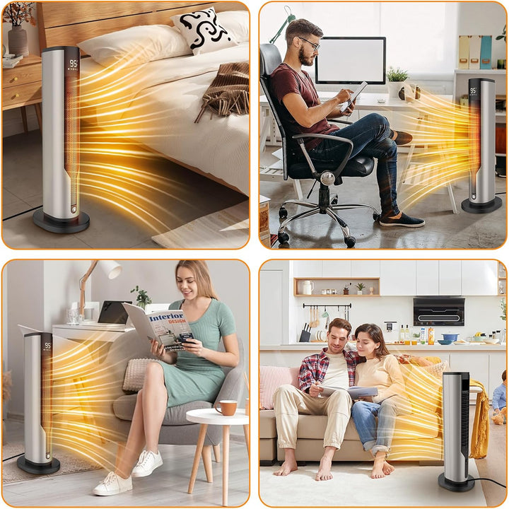 Heizlüfter Energiesparend,Niedriger Energieverbrauch 2000 W,Leiser Keramik-Heizkörper von 60 cm, Übe