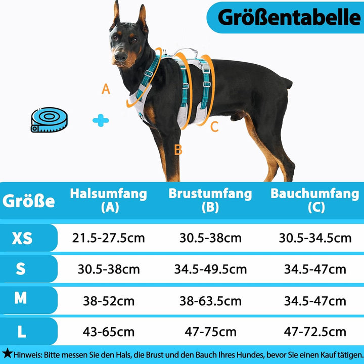 Huntboo Sicherheitsgeschirr Hund Ausbruchsicher, Panikgeschirr für Hunde, Reflektierendes Geschirr H