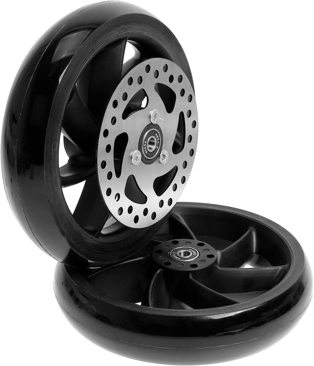 2 Stück Mach1 190x40mm (200x40mm) Big Wheel Kickscooter Rollen-Set mit Bremsscheibe inklusive Kugell