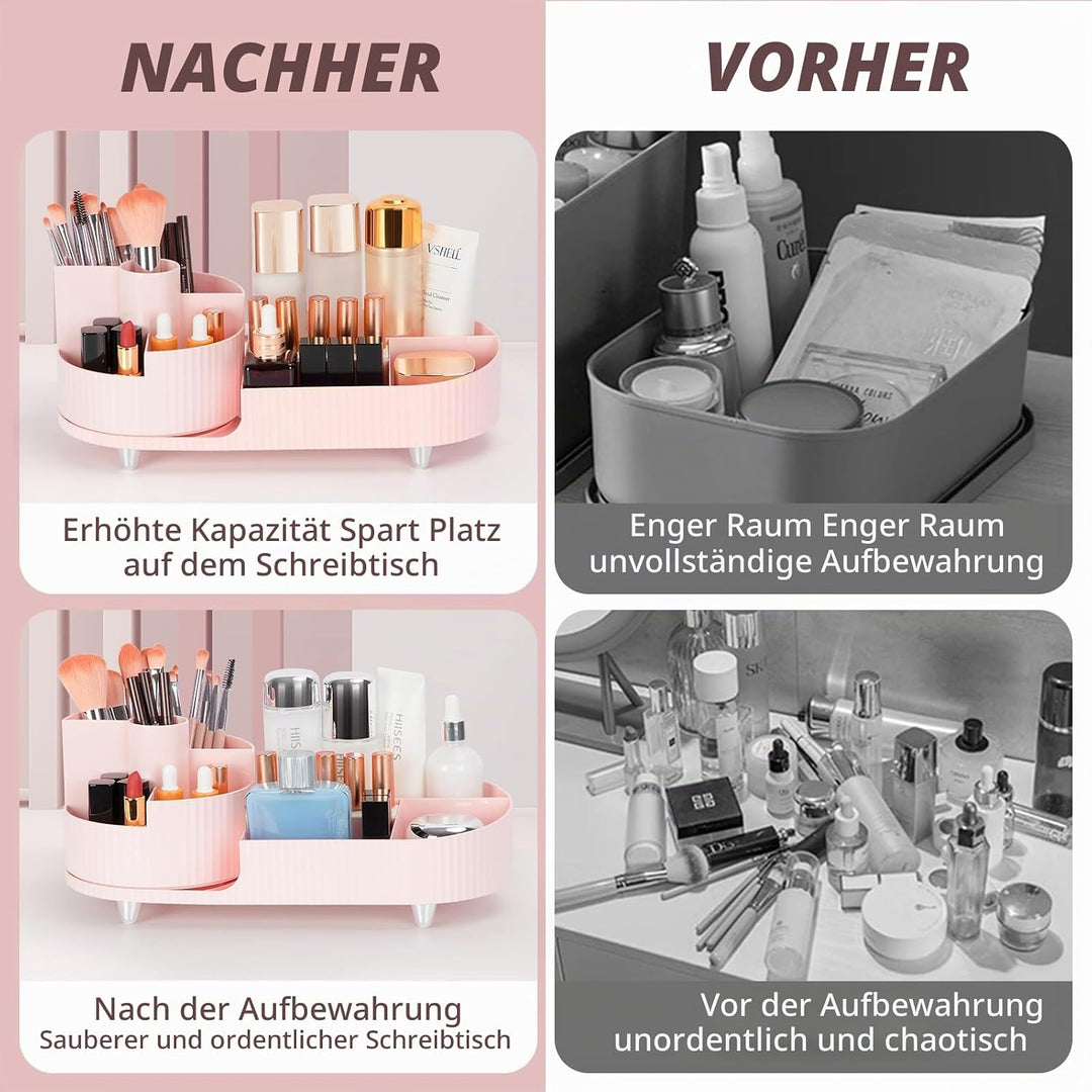 Make Up Kosmetik Organizer, 360° Drehbarer Beauty Organizer, Multifunktionale Kosmetikaufbewahrung f