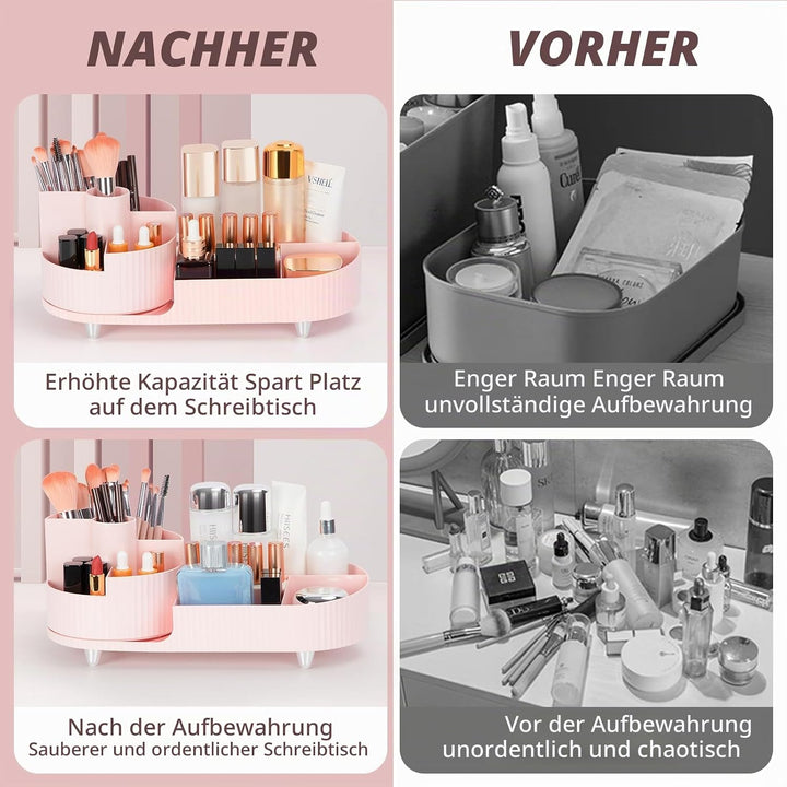 Make Up Kosmetik Organizer, 360° Drehbarer Beauty Organizer, Multifunktionale Kosmetikaufbewahrung f