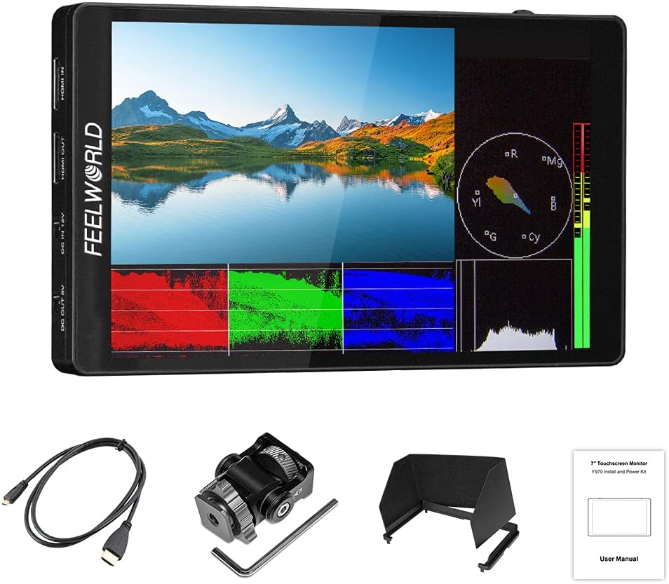 FEELWORLD F7 PRO 7-Zoll-Touchscreen-Spiegelreflexkamera-Feldmonitor mit 3D-Lut HDR-Wellenform extern