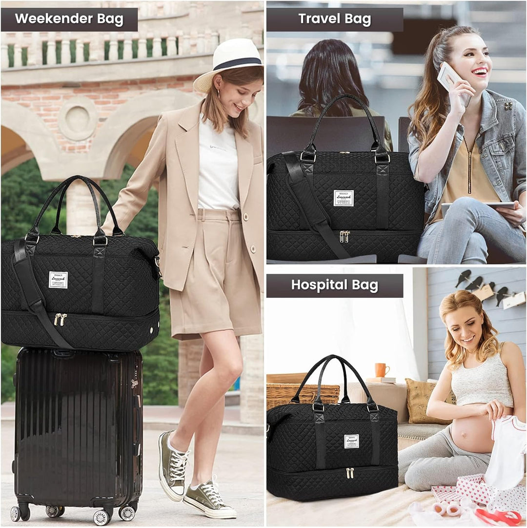 LOVEVOOK Reisetasche Damen Sporttasche Gross mit Schuhfach & Nassfach Weekender Travel Duffle Bag mi