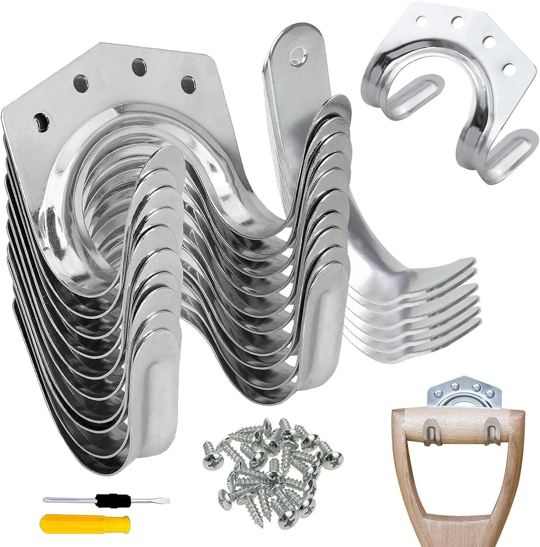 18 Stk Gartengerätehalter Haken, Einzelhaken/Doppelhaken Gerätehalter für Garage, Garten, Fahrradsch