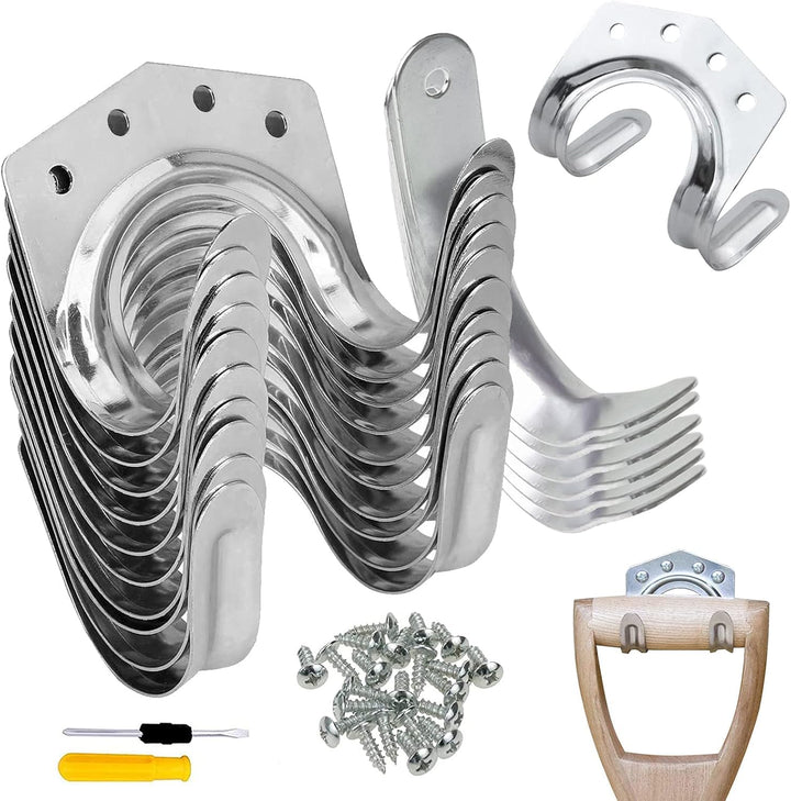 18 Stk Gartengerätehalter Haken, Einzelhaken/Doppelhaken Gerätehalter für Garage, Garten, Fahrradsch