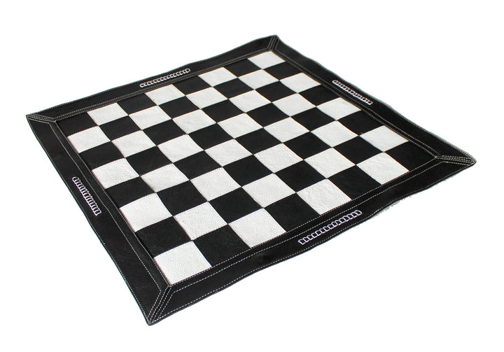 StonKraft 19 "x 19" Echtes Leder Schach - Schwarze Farbe | Roll-up Schach | Turnier Schach