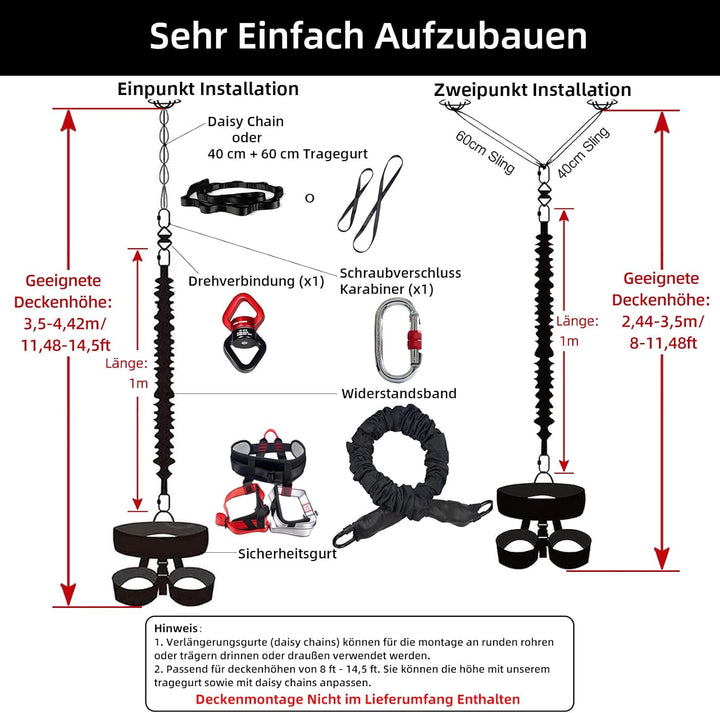 PRIOR FITNESS Bungee-Fitnessgeräte-Set, schweres Bungee-Widerstandsband, elastisches Tanz-Bungee-Sei