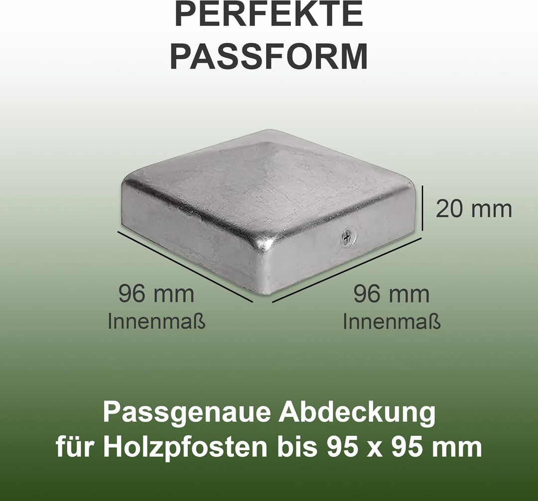 10 x h2i Pfostenkappen Zaunkappen Abdeckkappen verzinkt Grösse: 71 mm / 91 mm / 96 mm / 101 mm / 111