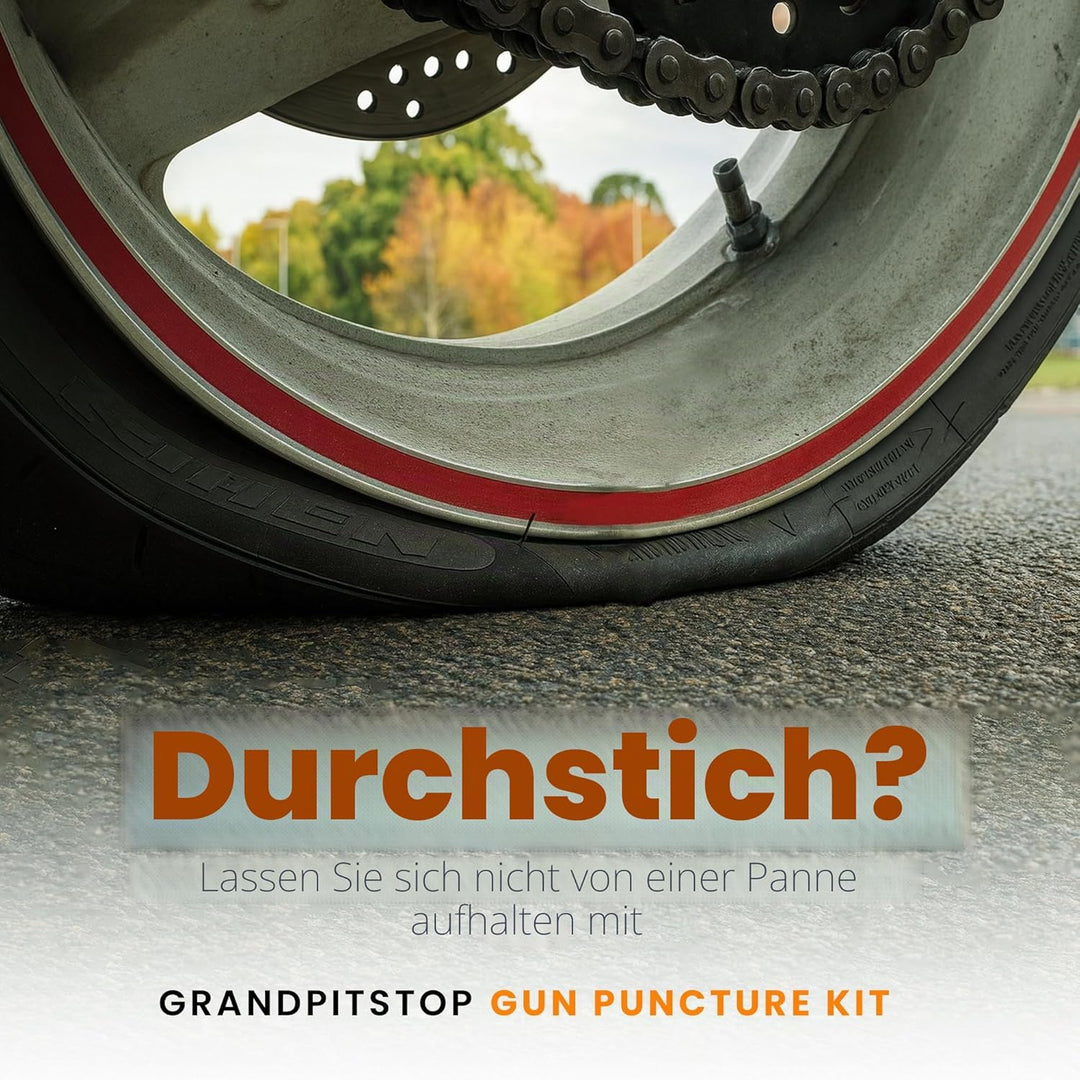 GRAND PITSTOP GrandPitstop Tubeless Reifenpannen-Reparaturset mit Stopfen für Motorrad, Auto und Rol