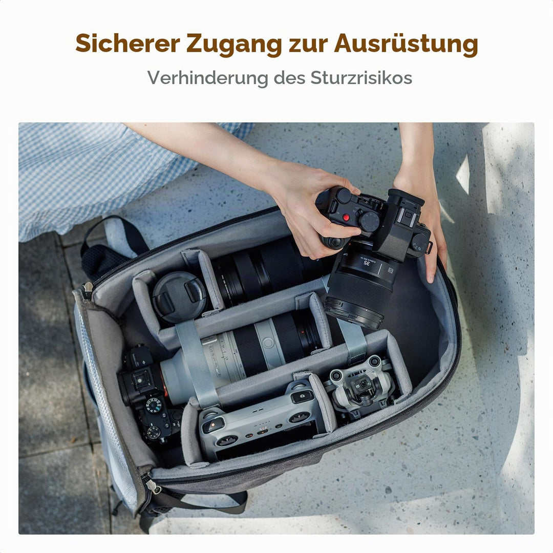 K&amp;F CONCEPT 18L Kamerarucksack, Fotorucksack mit 15.6 Zoll Laptopfach, Grosse Kapazität Camera Backp