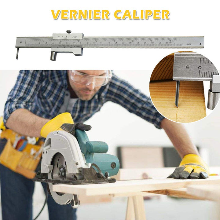 Digitaler Messschieber, 0-200 mm, tragbarer Messschieber aus Edelstahl mit scharfer Spitze für Holz,