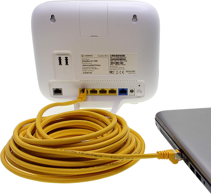 Netzwerkkabel Cat.6 50m gelb - 1 x Ethernetkabel Lankabel Cat6 Lan Netzwerk Kabel Sftp Pimf Patchkab