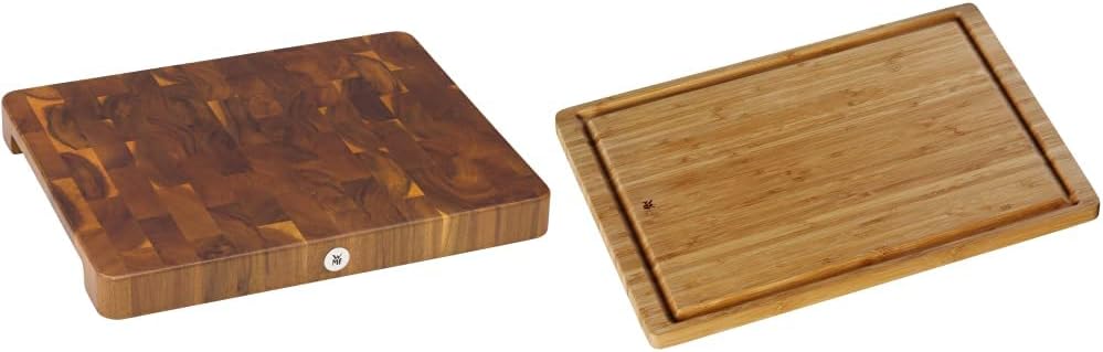 WMF Schneidebrett XL 40 x 32 x 4 cm, Holz, Akazienholz & Schneidebrett Bambus natur, 45 x 30 x 1,9 c