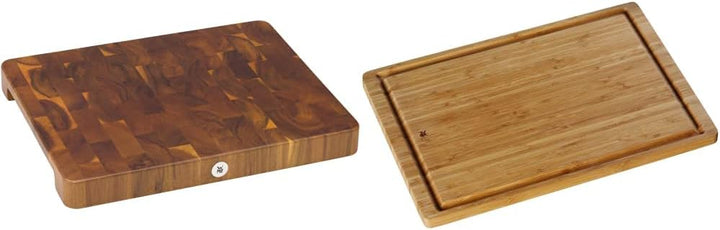 WMF Schneidebrett XL 40 x 32 x 4 cm, Holz, Akazienholz & Schneidebrett Bambus natur, 45 x 30 x 1,9 c