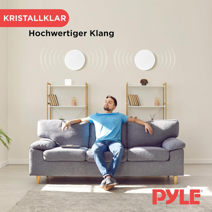 Pyle PDIC16106 Lautsprecher (2-Wege, 2.0 Kanäle, kabelgebunden, 35 – 20.000 Hz, 16 Ohm, weiss)