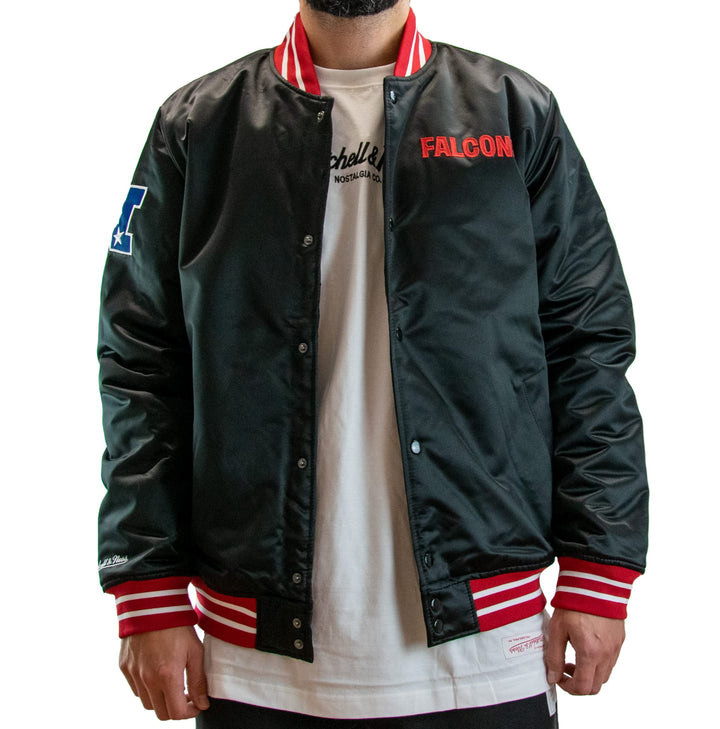 Mitchell & Ness NFL Heavyweight Satin Jacket S Atlanta Falcons - Black, S Atlanta Falcons - Black