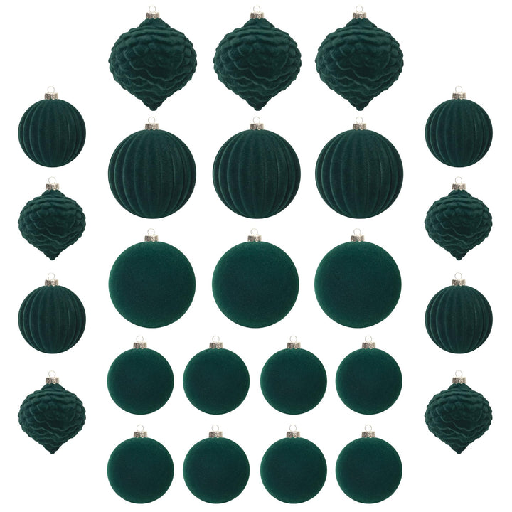 25 stück kunstoff Velvet weihnachtskugeln samt grün 6cm 8cm für Weihnachtsbaum christbaumkugeln grün