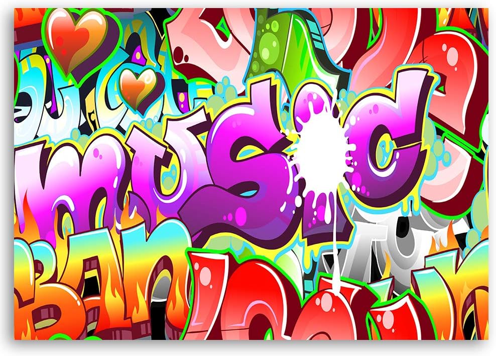Feeby Bild auf Leinwand Graffiti Kunstdruck modern abstrakt Violett 80x60 cm M14500 80x60 cm, M14500