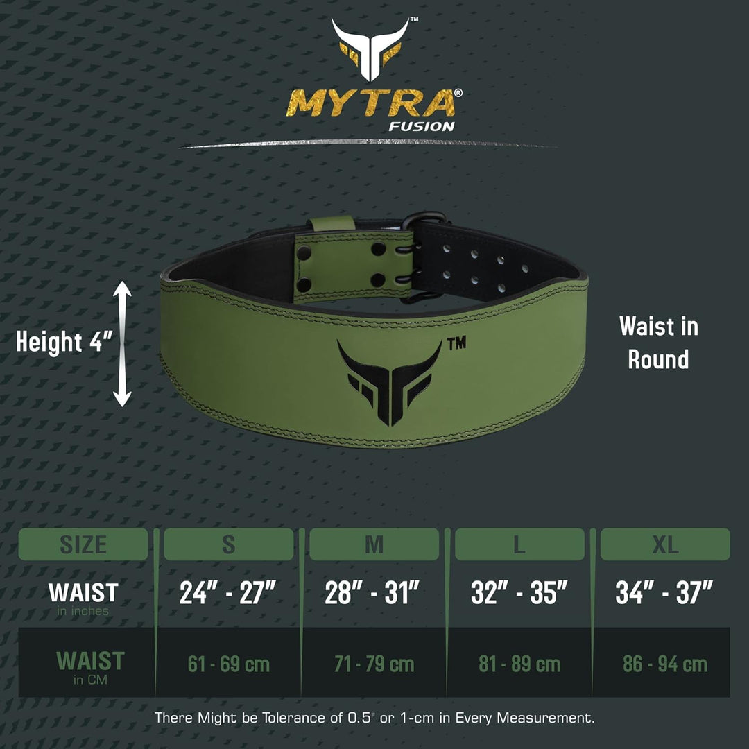 Mytra Fusion Gym Belt 4 Zoll Gewichthebergürtel Ideal für Workout, Powerlifting, Rückenstütze Frauen