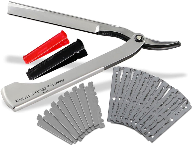 Solinger Rasiermesser Rasier-Set für Männer mit Wechselklingen Made in Germany Bartpflege Messer mit