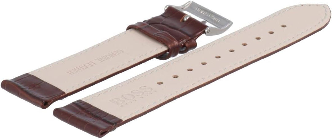 Hugo Boss Uhrenarmband 22mm Leder Braun Kroko - 659302560