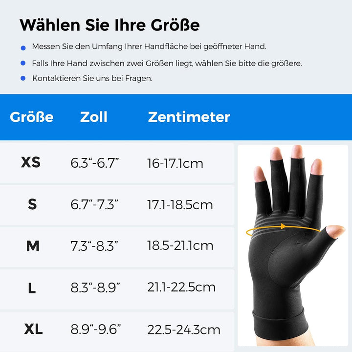 FREETOO Arthrose Handschuhe Damen Herren, Fingerlose Kompressionshandschuhe | Warme Kompression Ruts