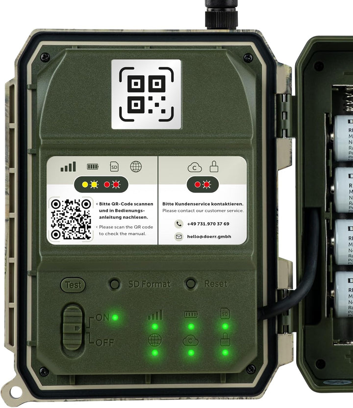 DÖRR Cloud Pro 4G Wildkamera, Überwachungskamera, 100°, Wiederaufladbar 18650, iOS & Android & Web A