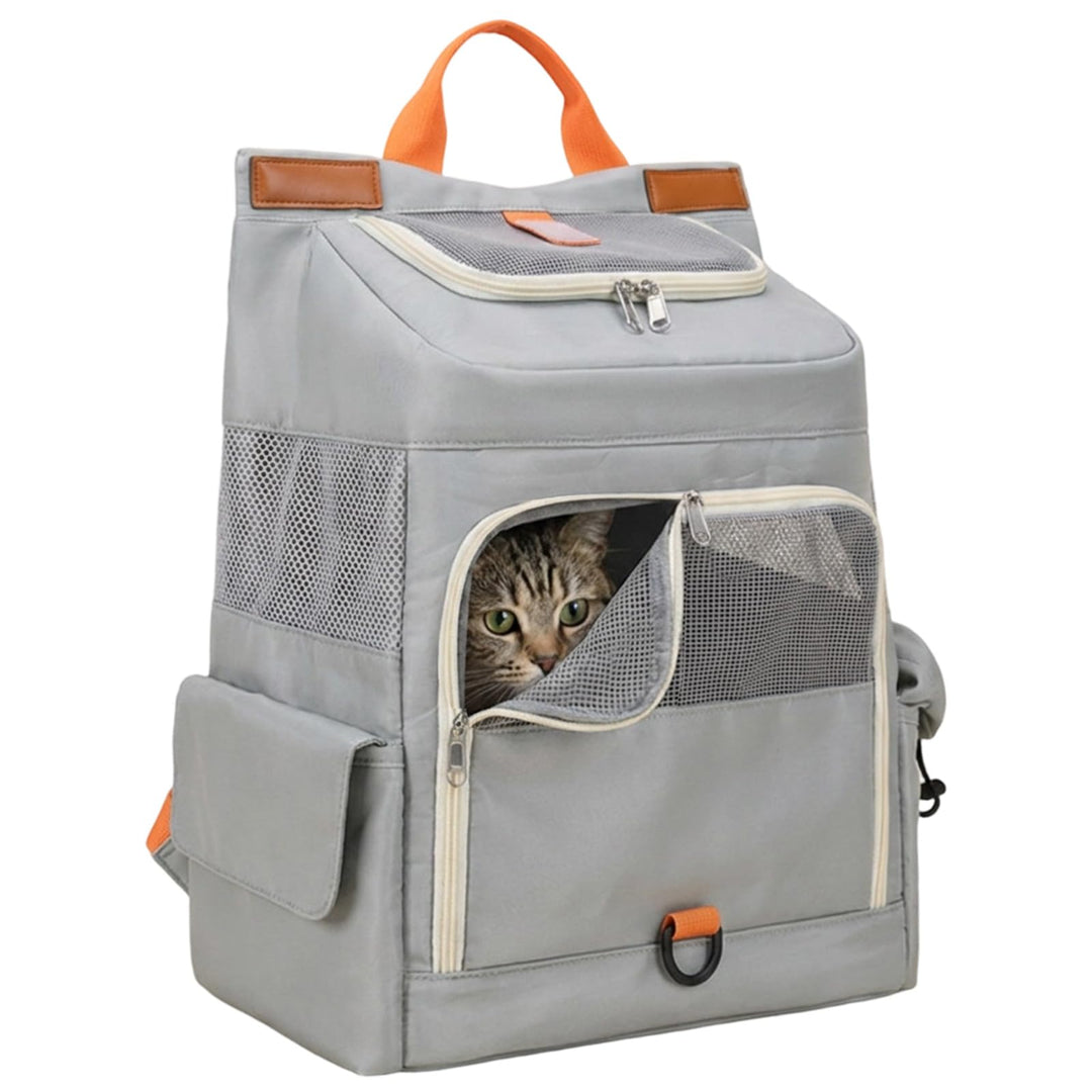 Rucksack für Katze und Hund Tragbarer, geräumiger und atmungsaktiver Katzenrucksack (grau)