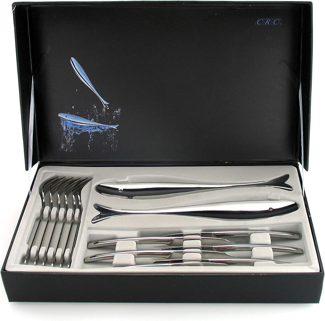 Franquihogar Trento 14-teilig Fischbesteckset aus Edelstahl. Geschenkverpackung