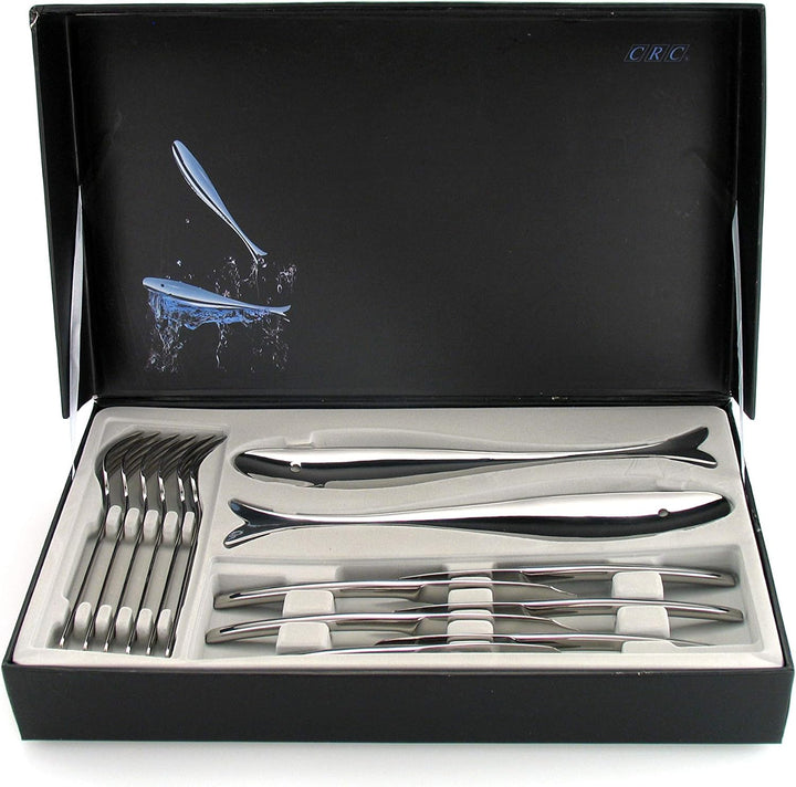 Franquihogar Trento 14-teilig Fischbesteckset aus Edelstahl. Geschenkverpackung