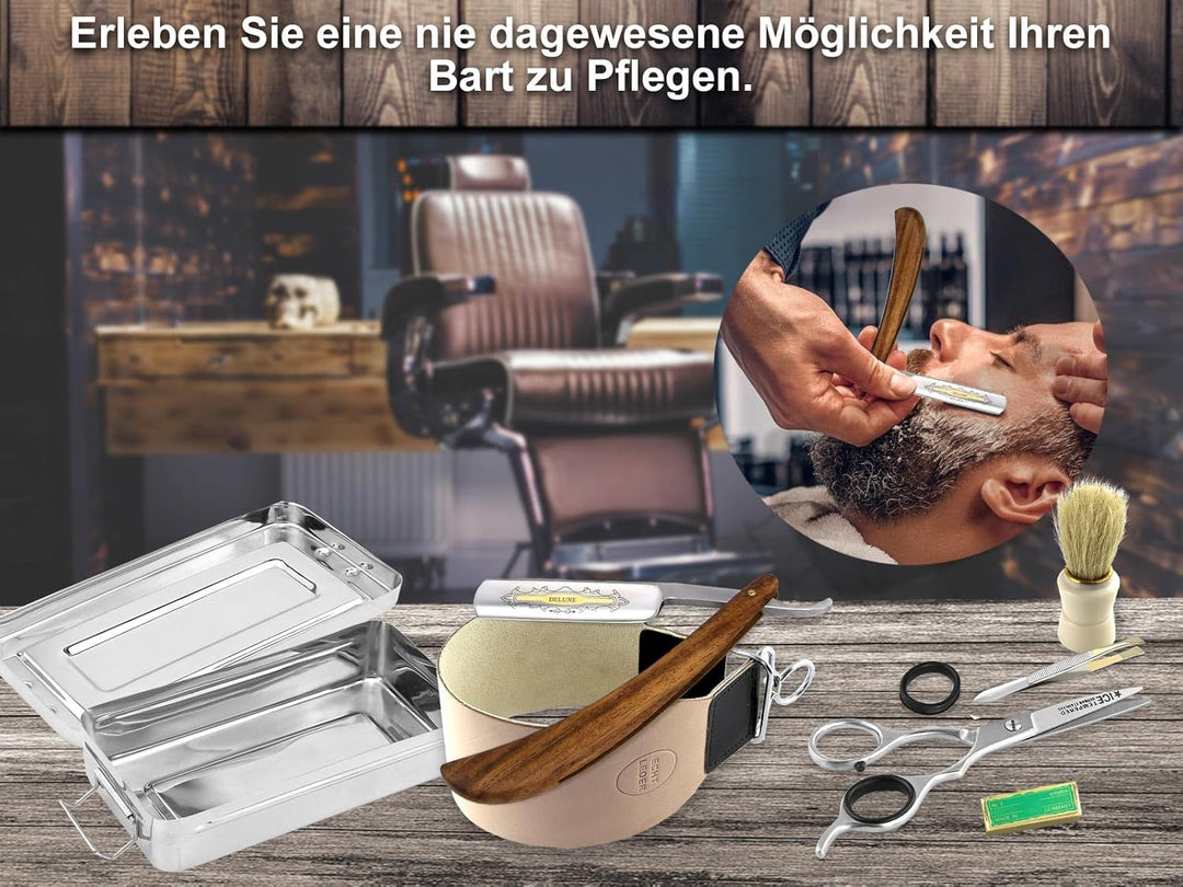Solingen Paste Made in Germany im Rasiermesser Set | Rasier Set Zubehör | Extra breites Abziehleder