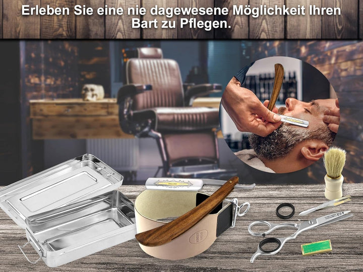 Solingen Paste Made in Germany im Rasiermesser Set | Rasier Set Zubehör | Extra breites Abziehleder