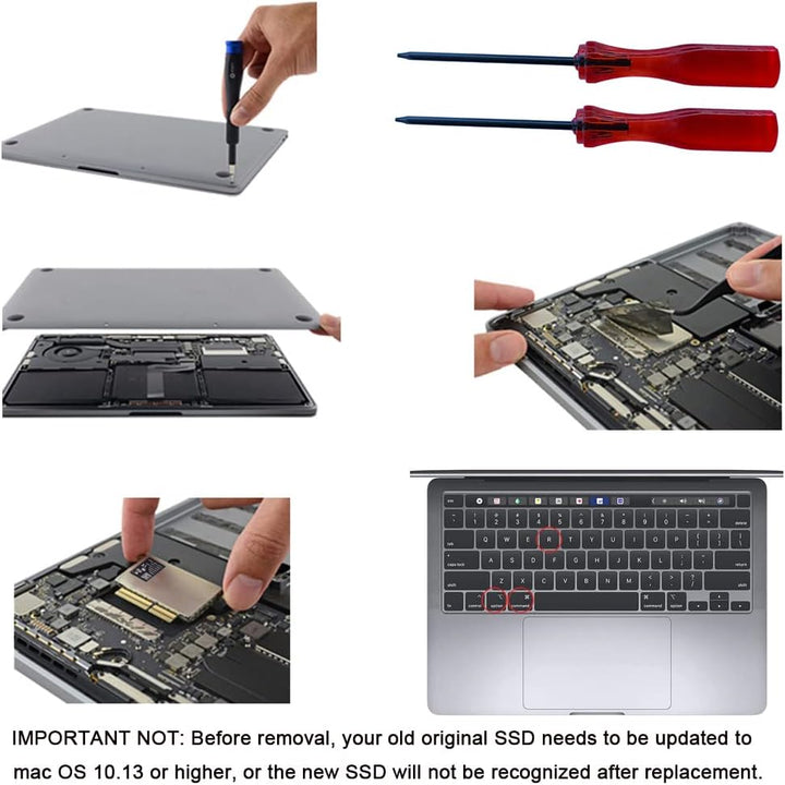 Dogfish 512GB SSD für MacBook Pro A1708 M.2 NVMe PCIe Gen3x4, interne Solid State Drive Upgrade für