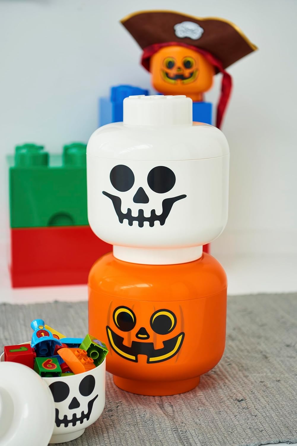 Room Copenhagen Lego Iconic Opbergbox Hoofd Pompoen Groot-Oranje, Gross Pompoen L, Pompoen L